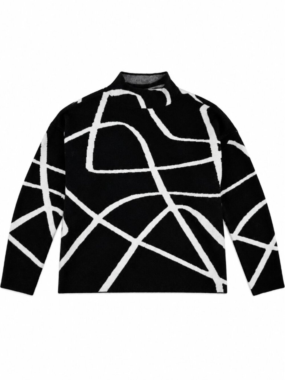Philosophy Republic Small Black & White Graphic Whimsigoth Sweater